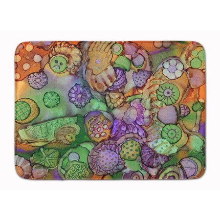 Carolines Treasures Abstract in Purple Green and Orange Machine Washable Memory Foam Mat 8971RUG